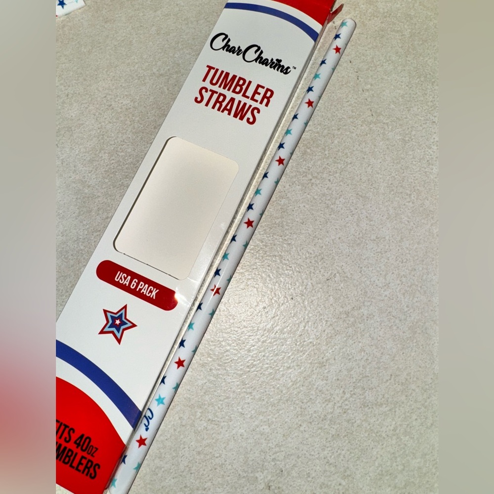 Stanley Char charms USA Fourth of July Straw only 1